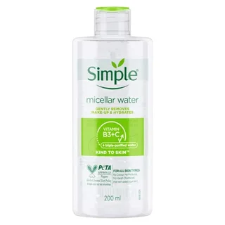 میسلار واتر آرایش صورت سیمپل مدل Gently Removes حجم 200 میل